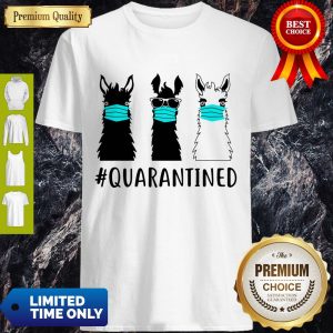 Awesome Llama Face Mask Quarantined Version Black White Shirt