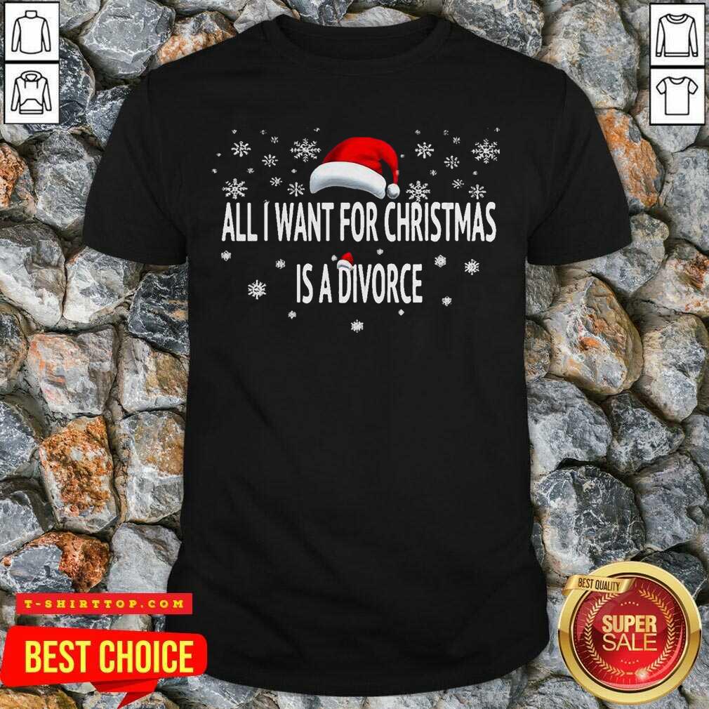 All I Want For Christmas Is A Divorce Hat Santa Xmas Shirt