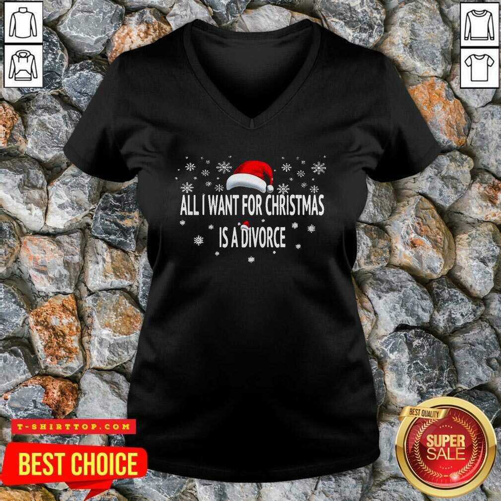 All I Want For Christmas Is A Divorce Hat Santa Xmas Shirt