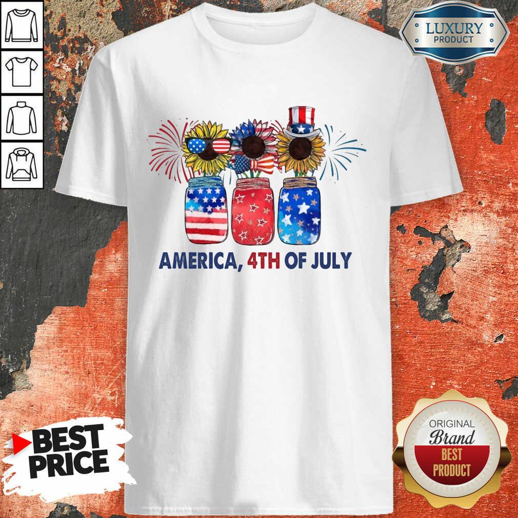 American 4th Of July Sunflower Shirt