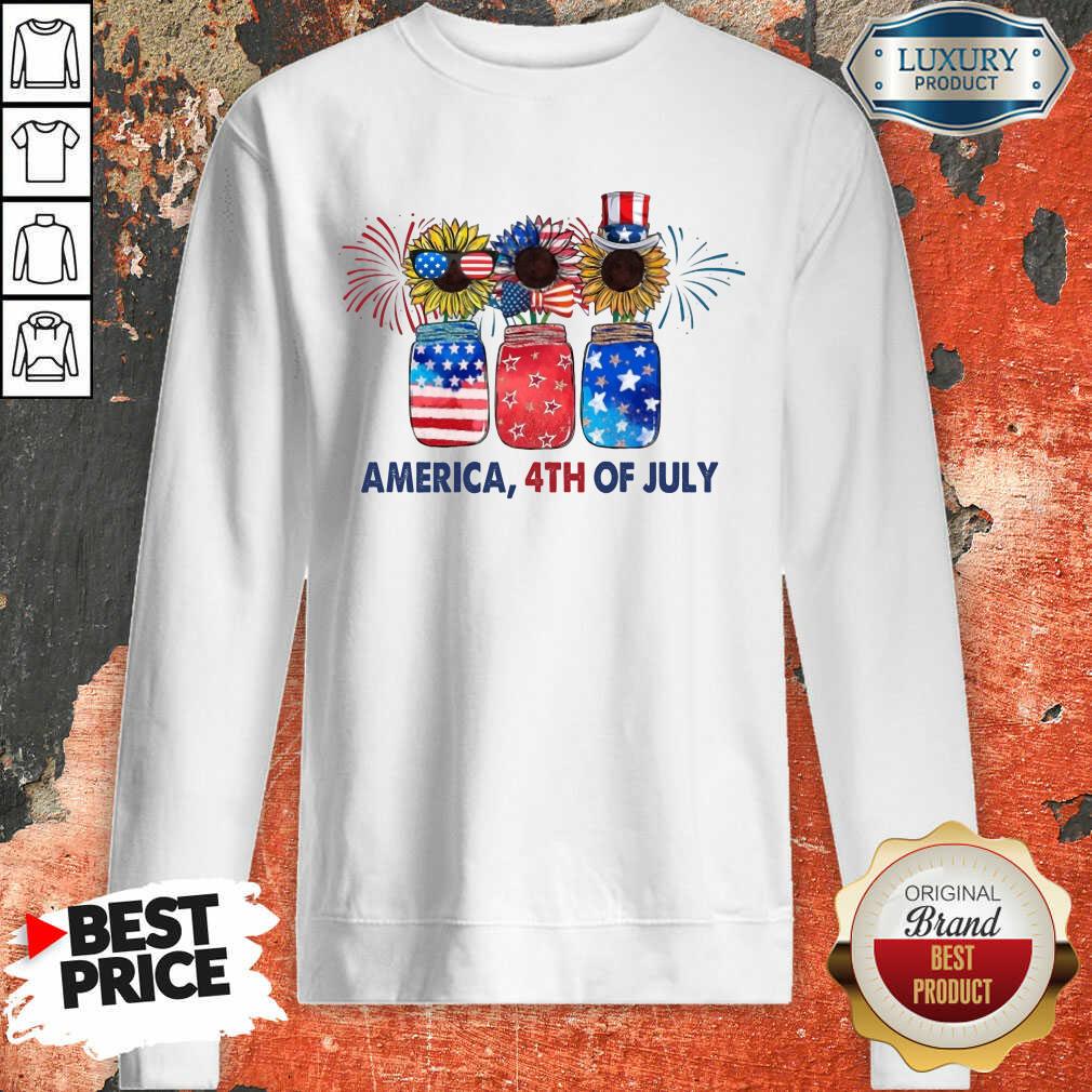 American 4th Of July Sunflower Shirt