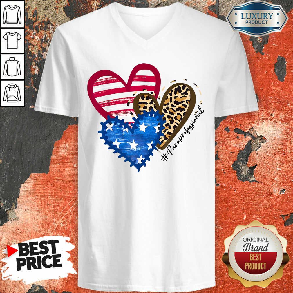 American Flag Hearts Paraprofessional Shirt