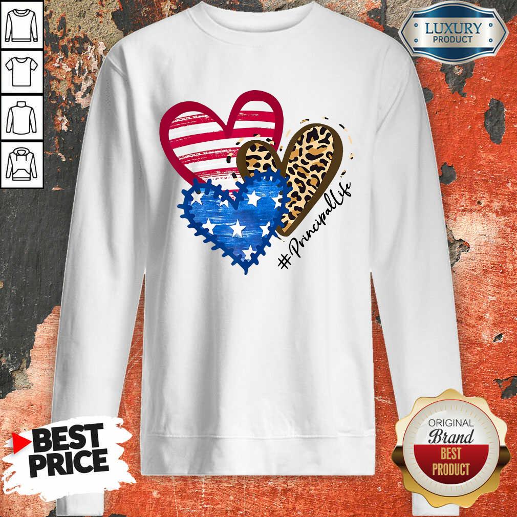 American Flag Hearts Principal Life Shirt