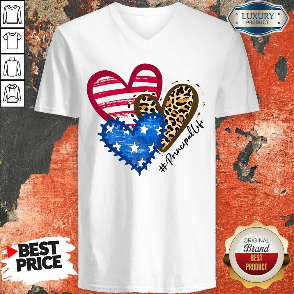 American Flag Hearts Principal Life Shirt