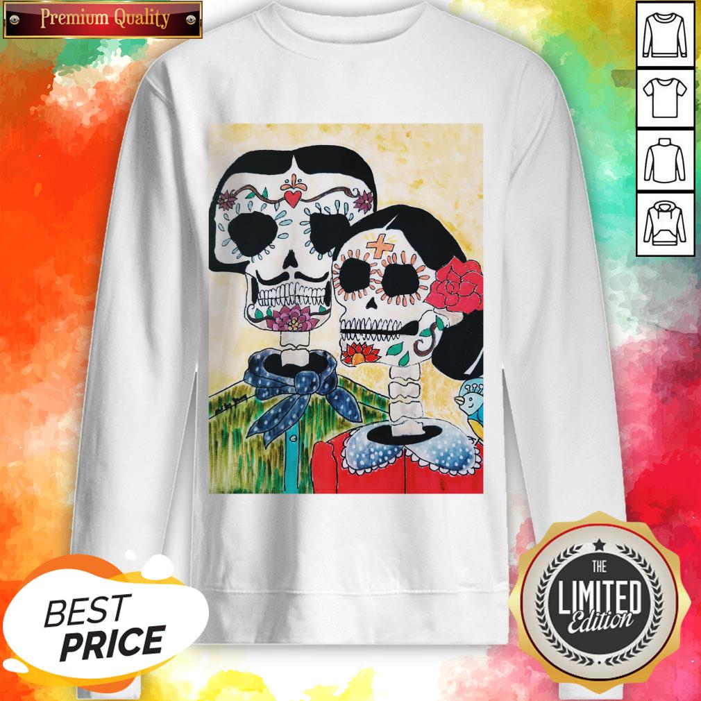 Amor Couple Sugar Skulls Day Of The Dead Shirt