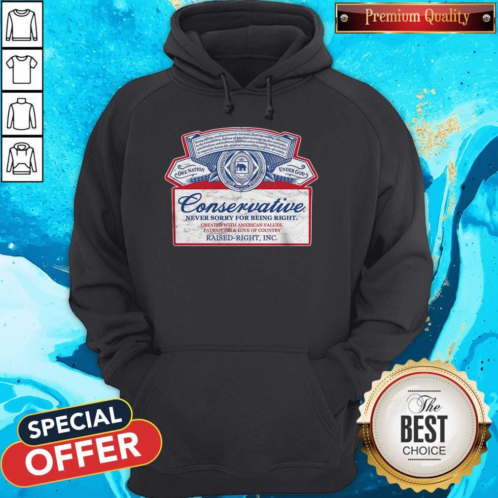 Awesome Conservative Never Sorry For Being Right Shirt