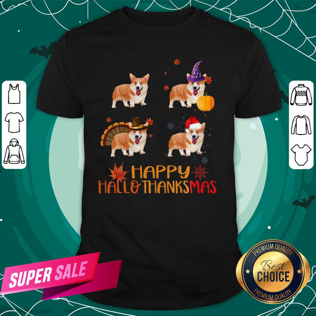 Awesome Corgi Happy Hallothanksmas Shirt