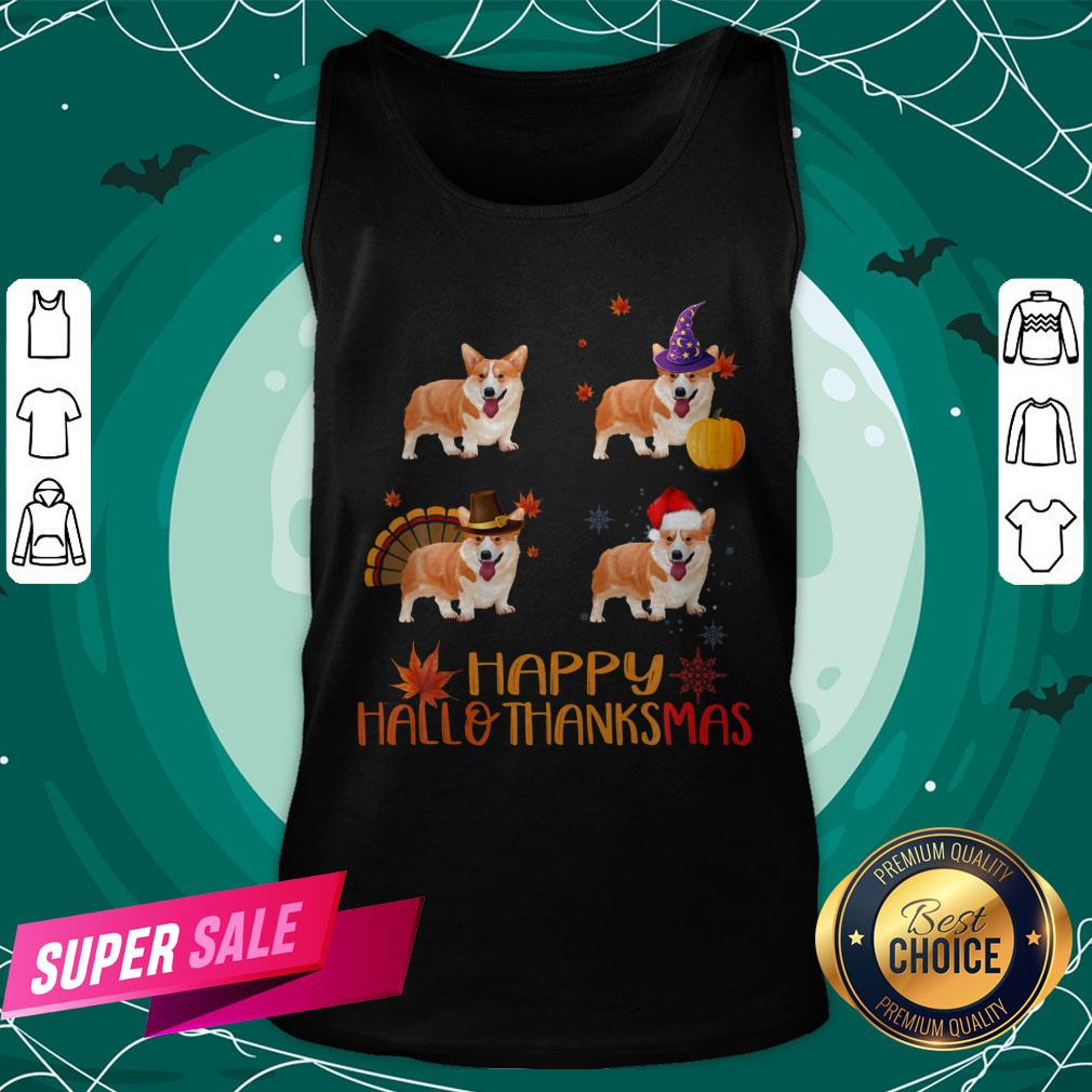 Awesome Corgi Happy Hallothanksmas Shirt