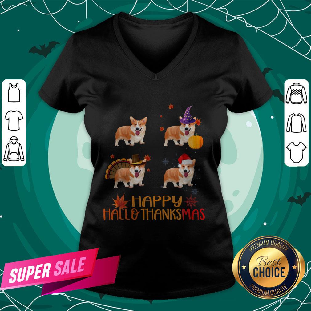 Awesome Corgi Happy Hallothanksmas Shirt