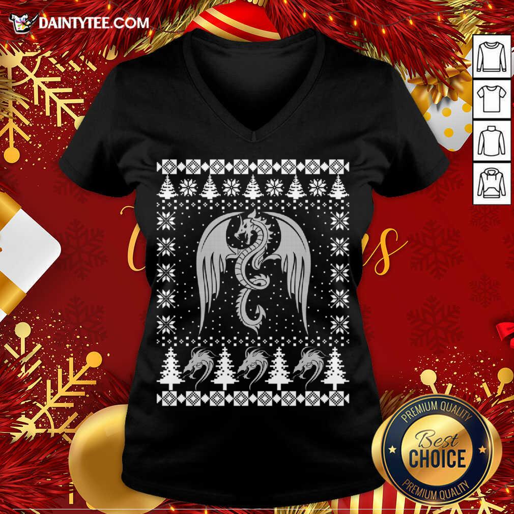 Awesome Dragon Ugly Christmas Fantasy Mystical Holiday Xmas T-Shirt