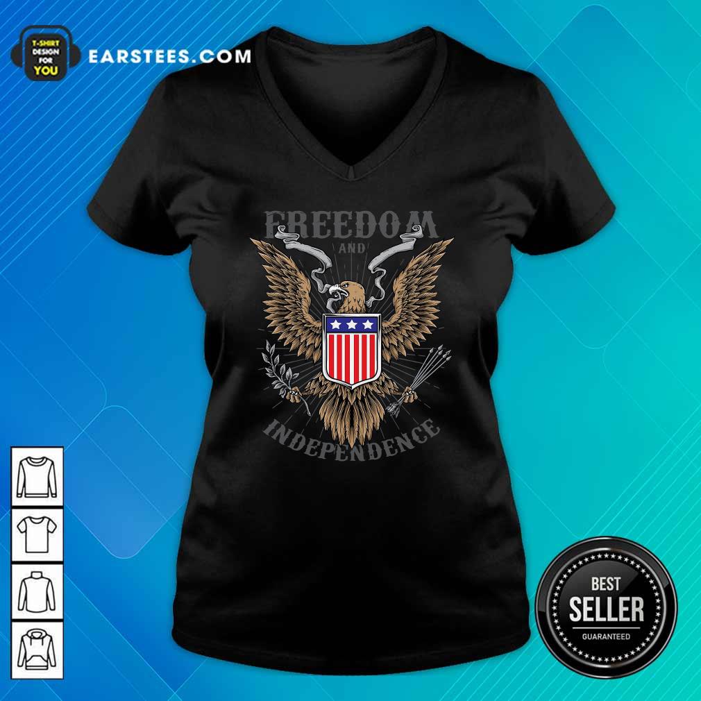 Awesome Freedom And Independence Eagle American Flag Shirt