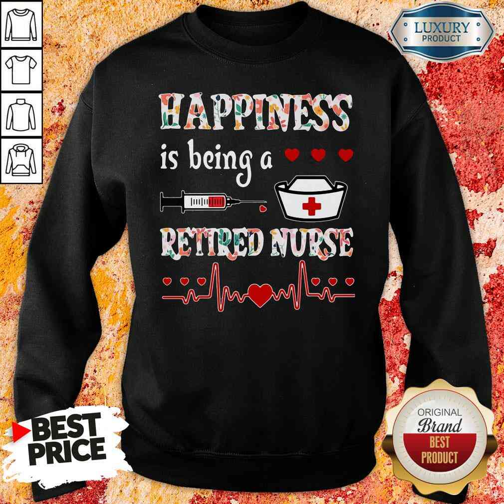Awesome Happiness Is Being A Retired Nurse Shirt