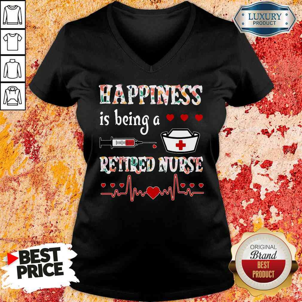 Awesome Happiness Is Being A Retired Nurse Shirt