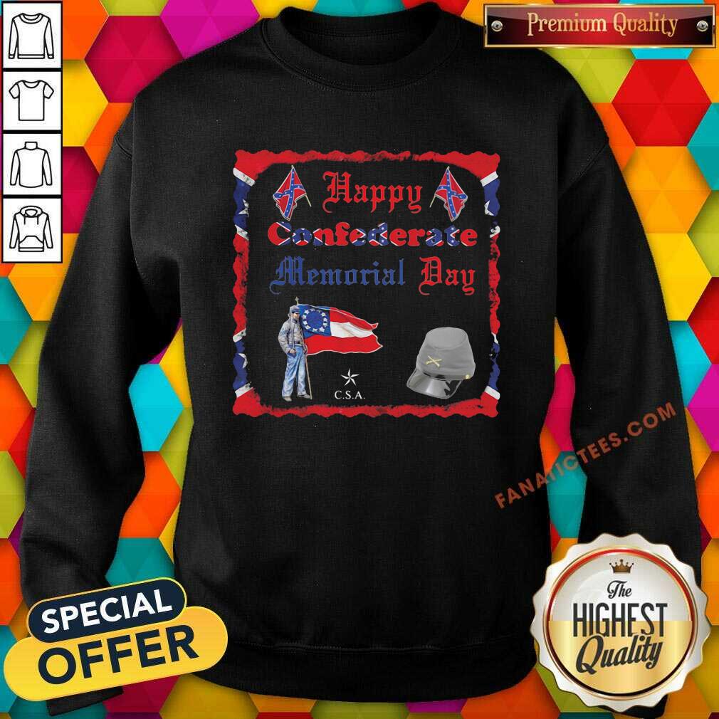 Awesome Happy Confederate Memorial Day Veteran Flag Shirt