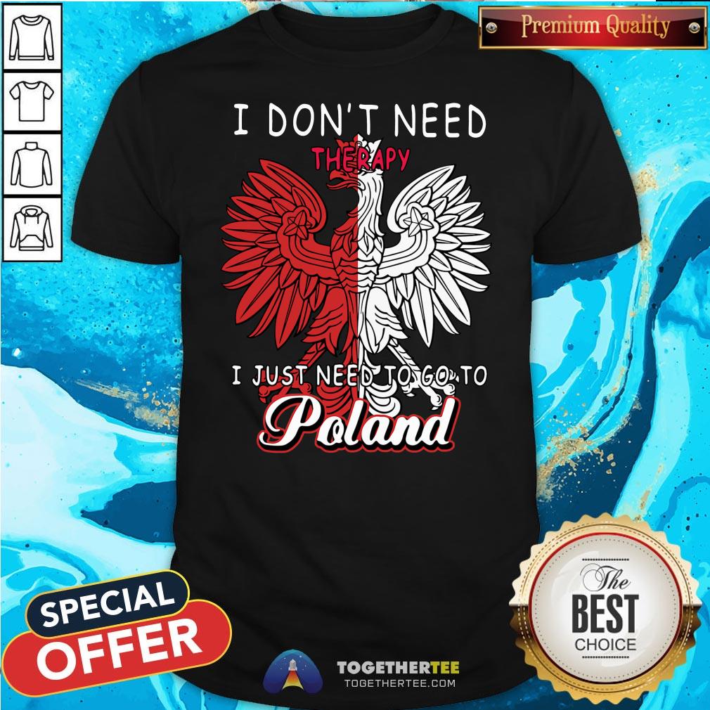 Awesome I Don’t Need Therapy I Just Need To Go To Poland Shirt