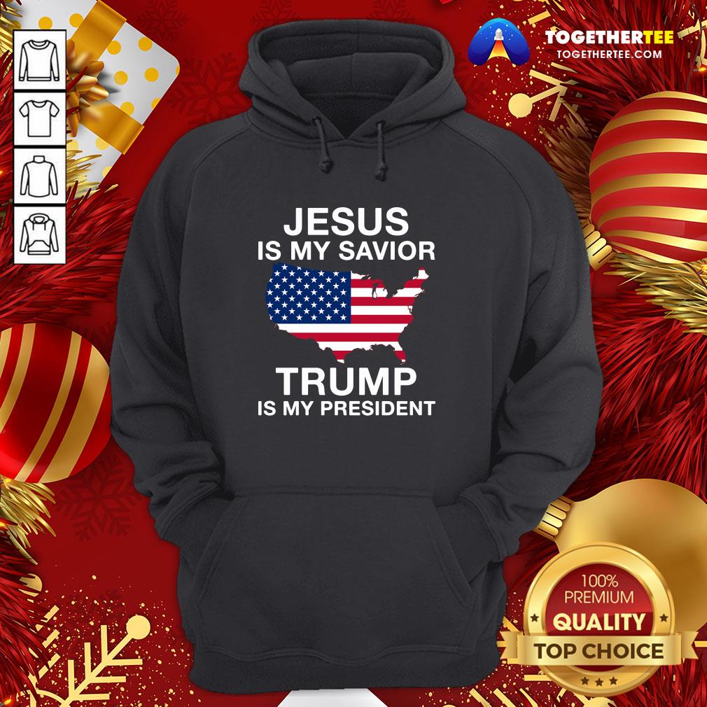 Awesome Jesus Is My Savior Trump Is My President American Flag Shirt