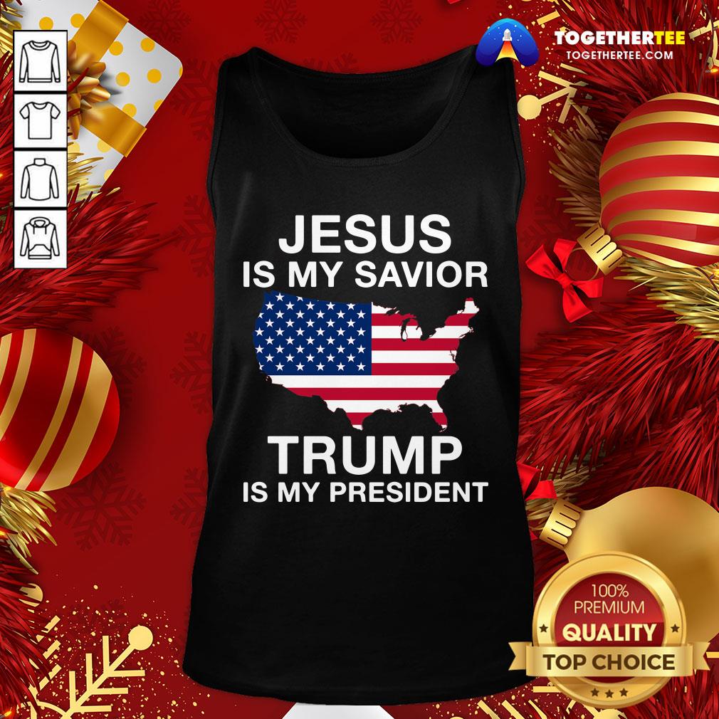 Awesome Jesus Is My Savior Trump Is My President American Flag Shirt