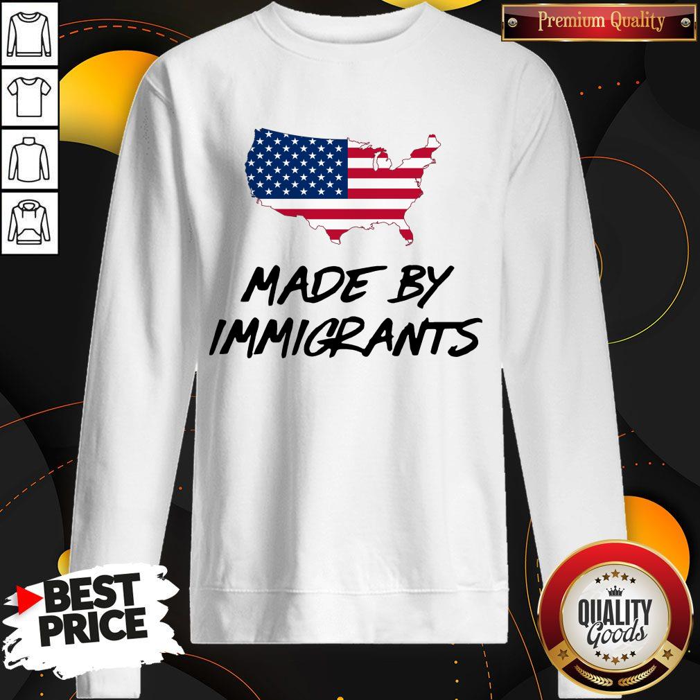 Awesome Made By Immigrants American Map Flag Shirt