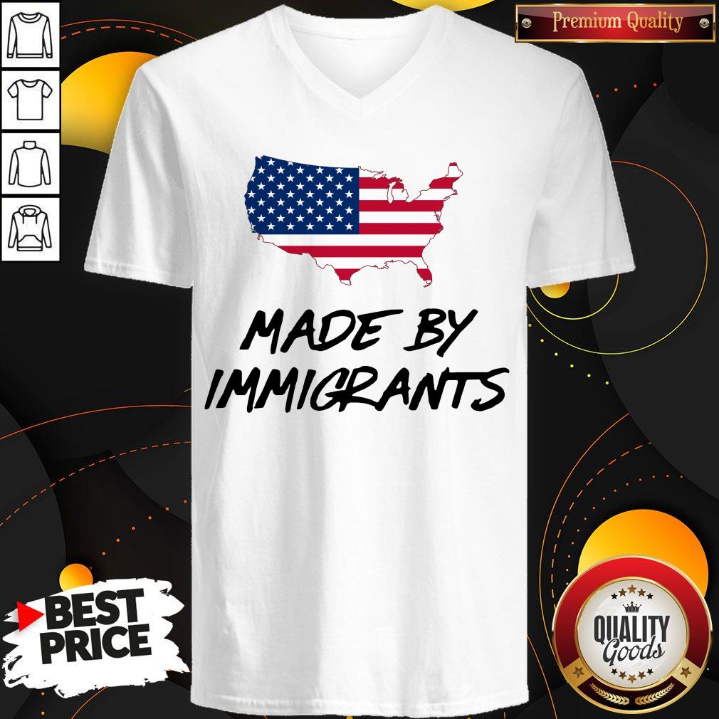 Awesome Made By Immigrants American Map Flag Shirt