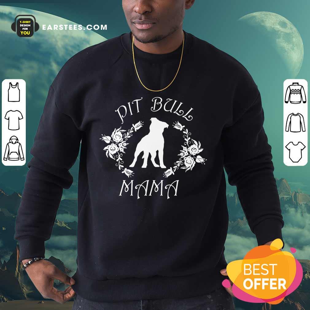 Awesome Pit Bull Mama Flower Shirt
