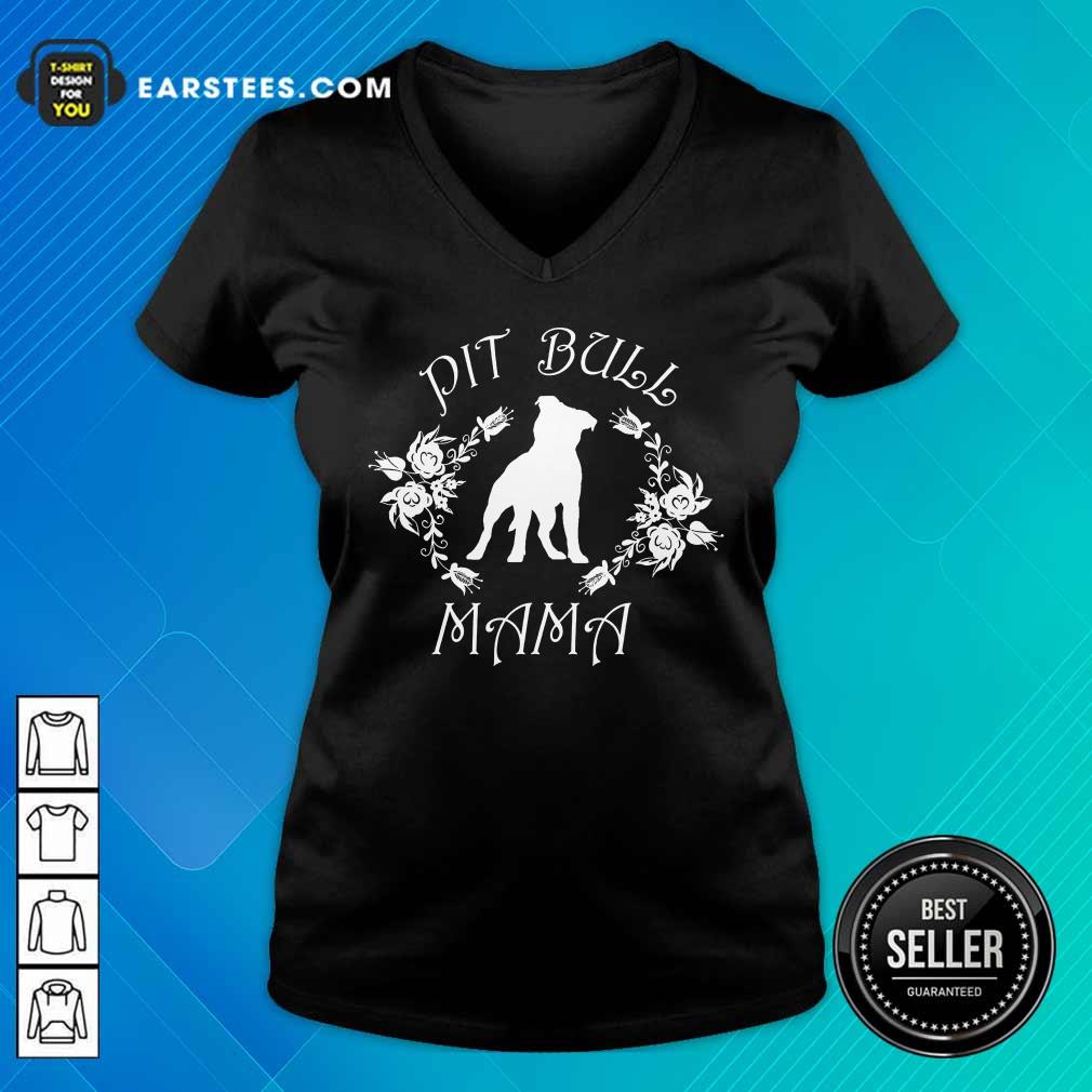 Awesome Pit Bull Mama Flower Shirt