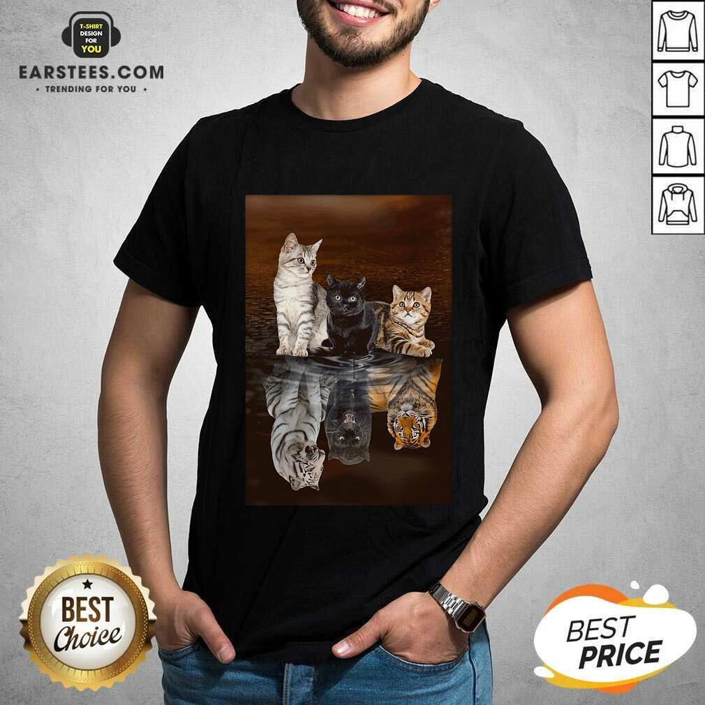 Awesome Three Cat Tiger Reflections 5d Diamond Diy Shirt
