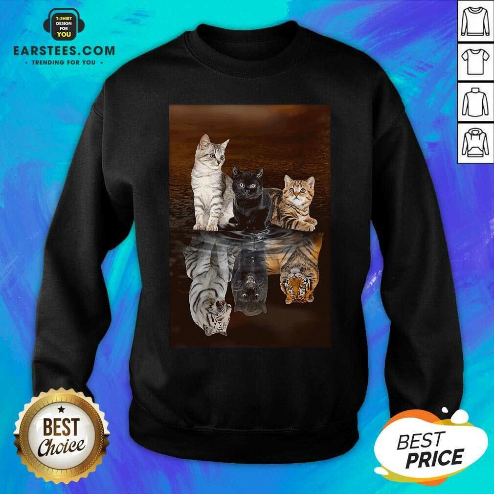 Awesome Three Cat Tiger Reflections 5d Diamond Diy Shirt