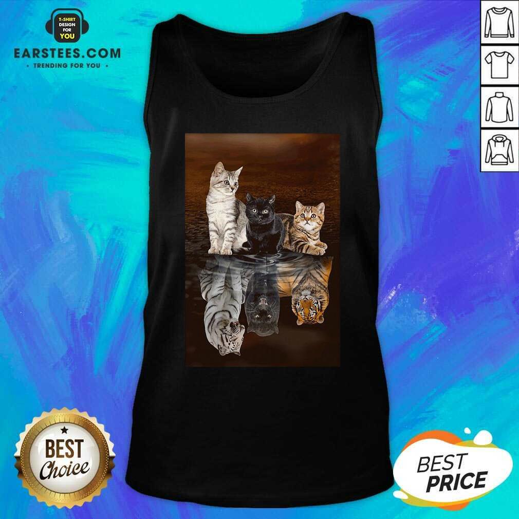 Awesome Three Cat Tiger Reflections 5d Diamond Diy Shirt