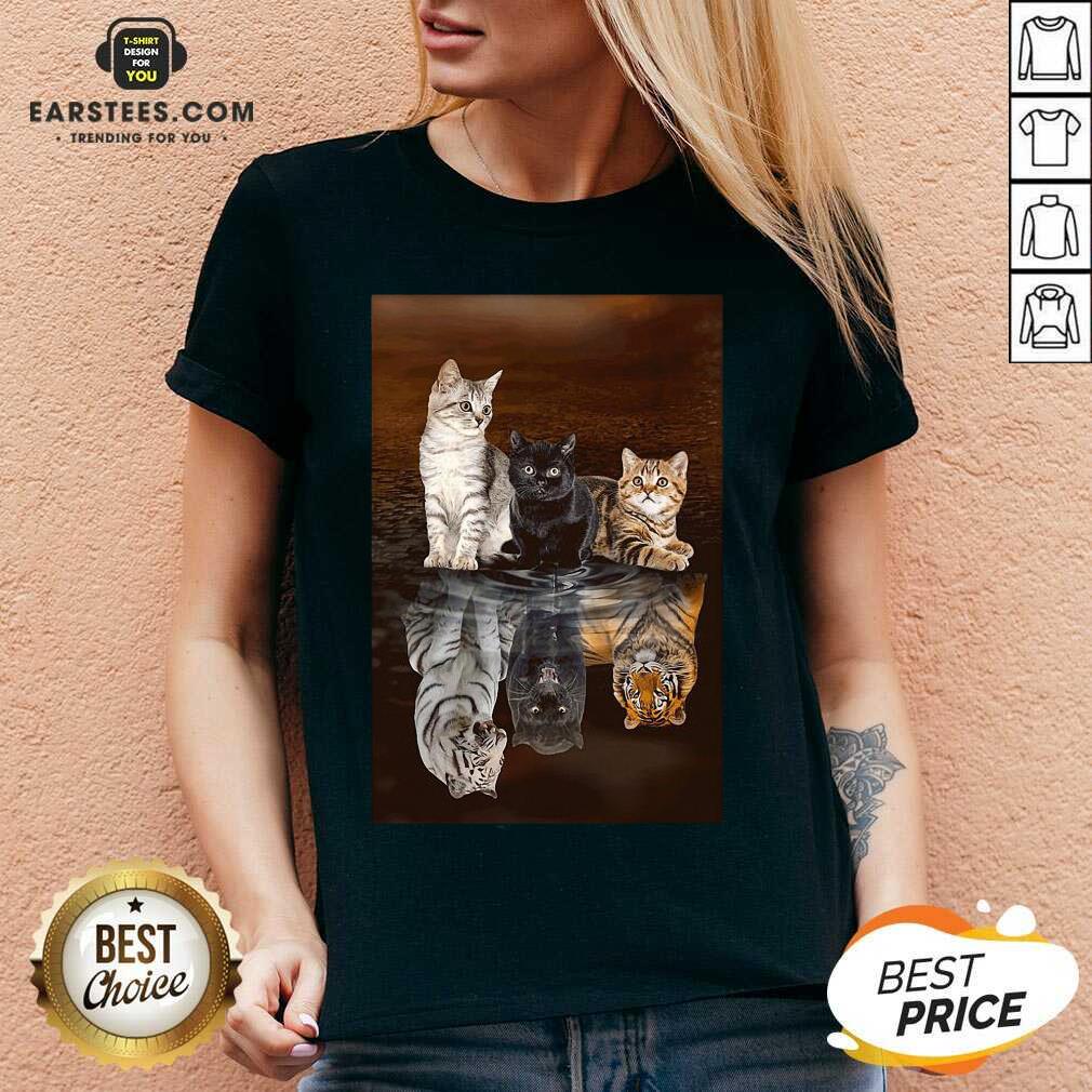 Awesome Three Cat Tiger Reflections 5d Diamond Diy Shirt