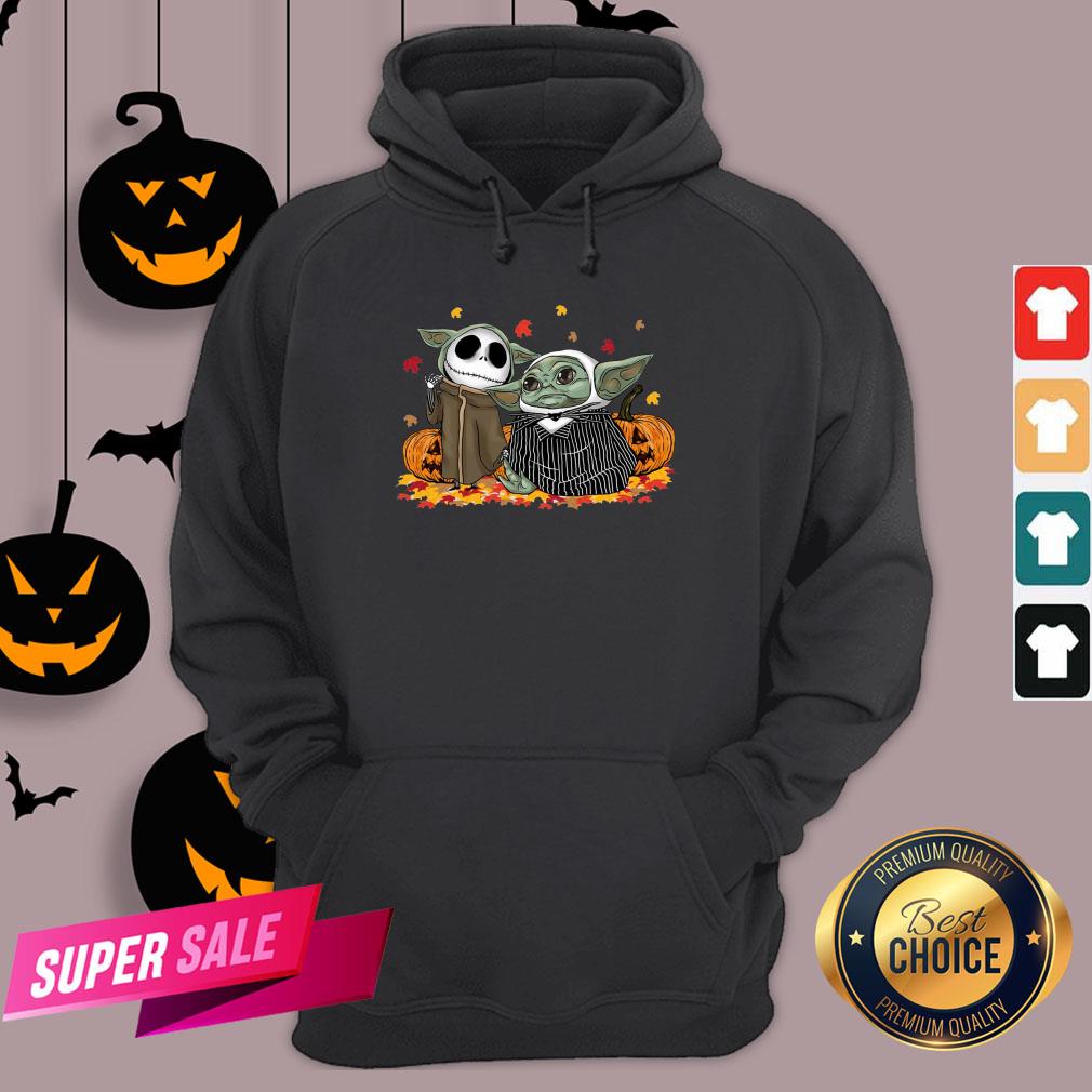 Baby Yoda And Baby Jack Skellington Pumpkin Halloween Shirt