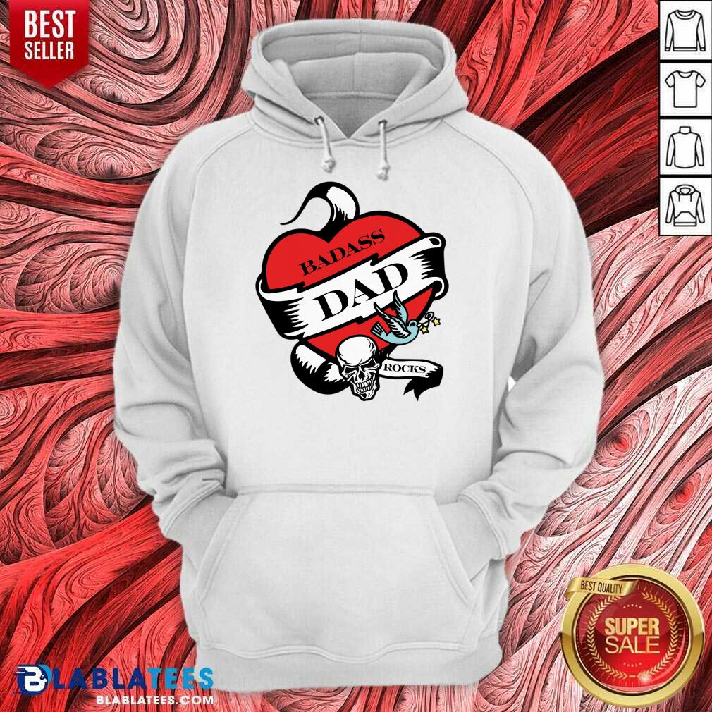 Badass Dad Rocks Skull Heart Shirt