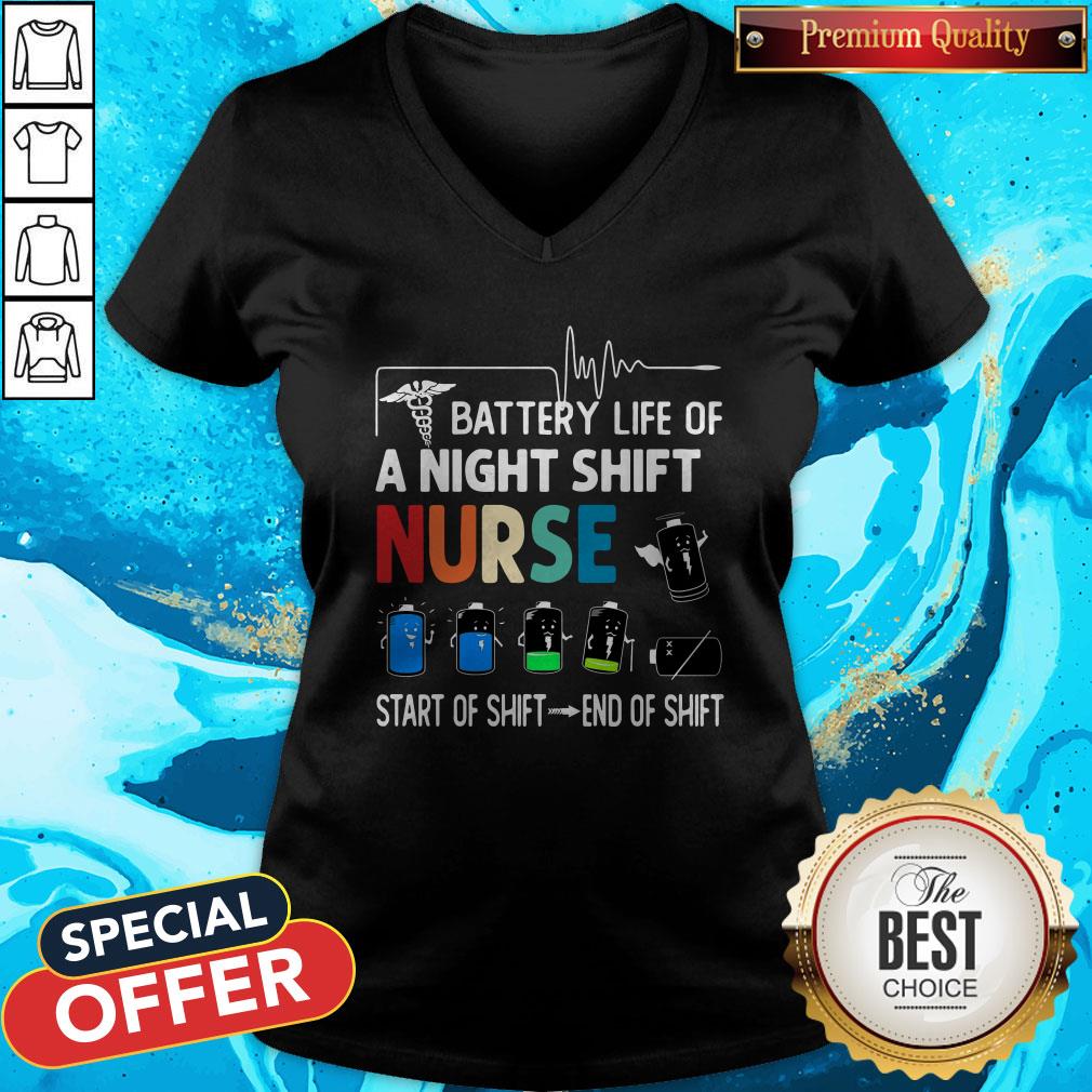 Battery Life Of A Night Shift Nurse Start Of Shift End Of Shift Shirt