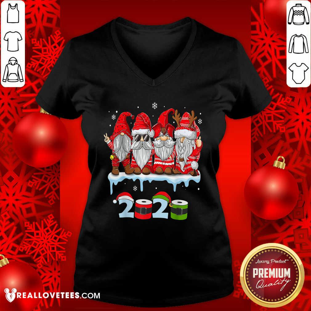 Beautiful Merry Christmas Gnomes Wear Mask 2020 Quarantine Xmas Shirt