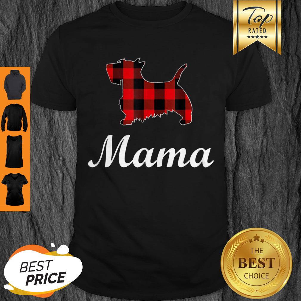 Beautiful Scottish Terrier Mama Red Buffalo Plaid Scottish Terrier Shirt