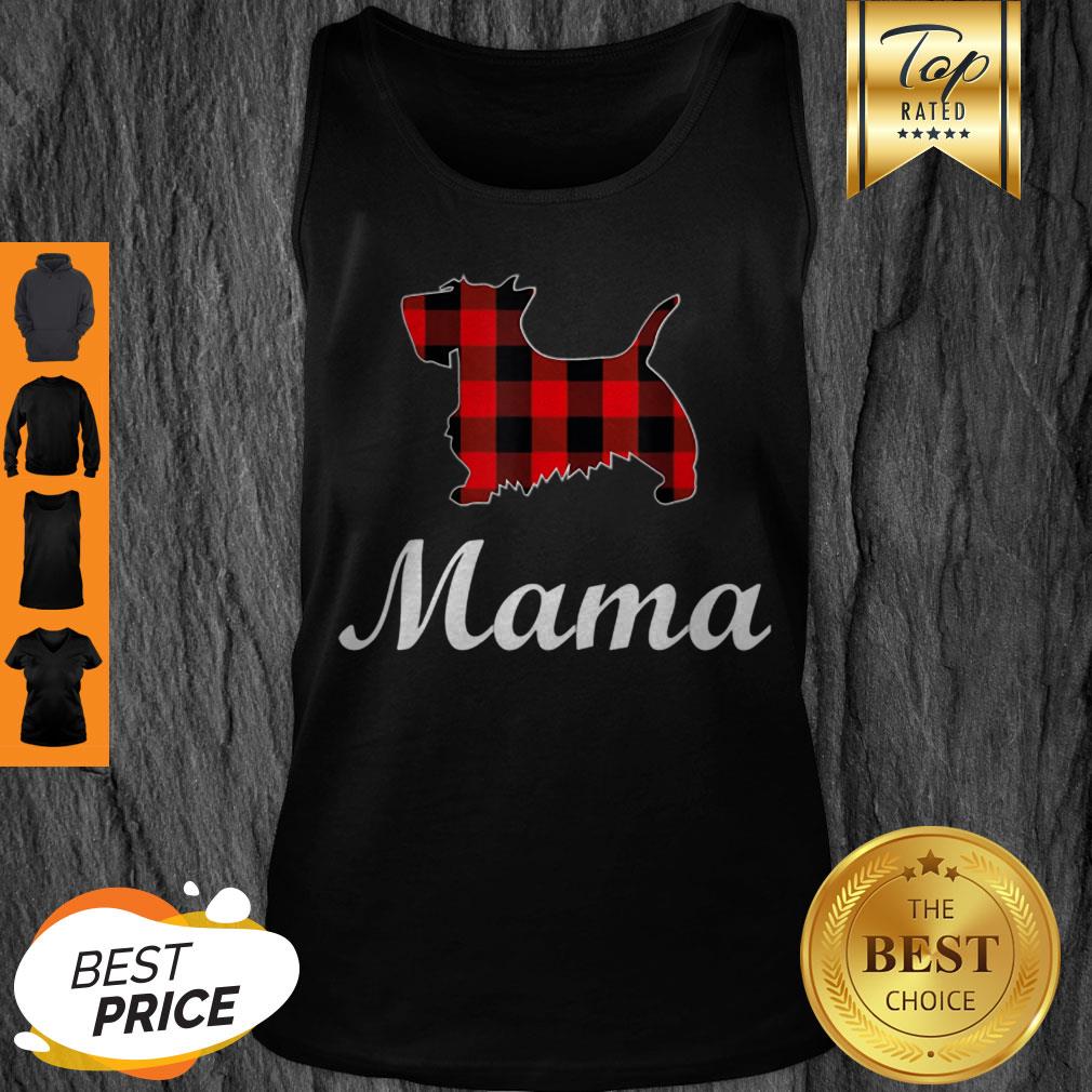 Beautiful Scottish Terrier Mama Red Buffalo Plaid Scottish Terrier Shirt