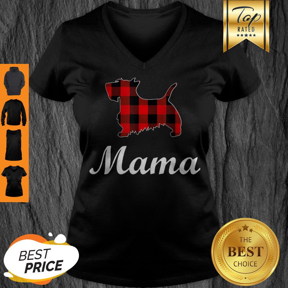 Beautiful Scottish Terrier Mama Red Buffalo Plaid Scottish Terrier Shirt