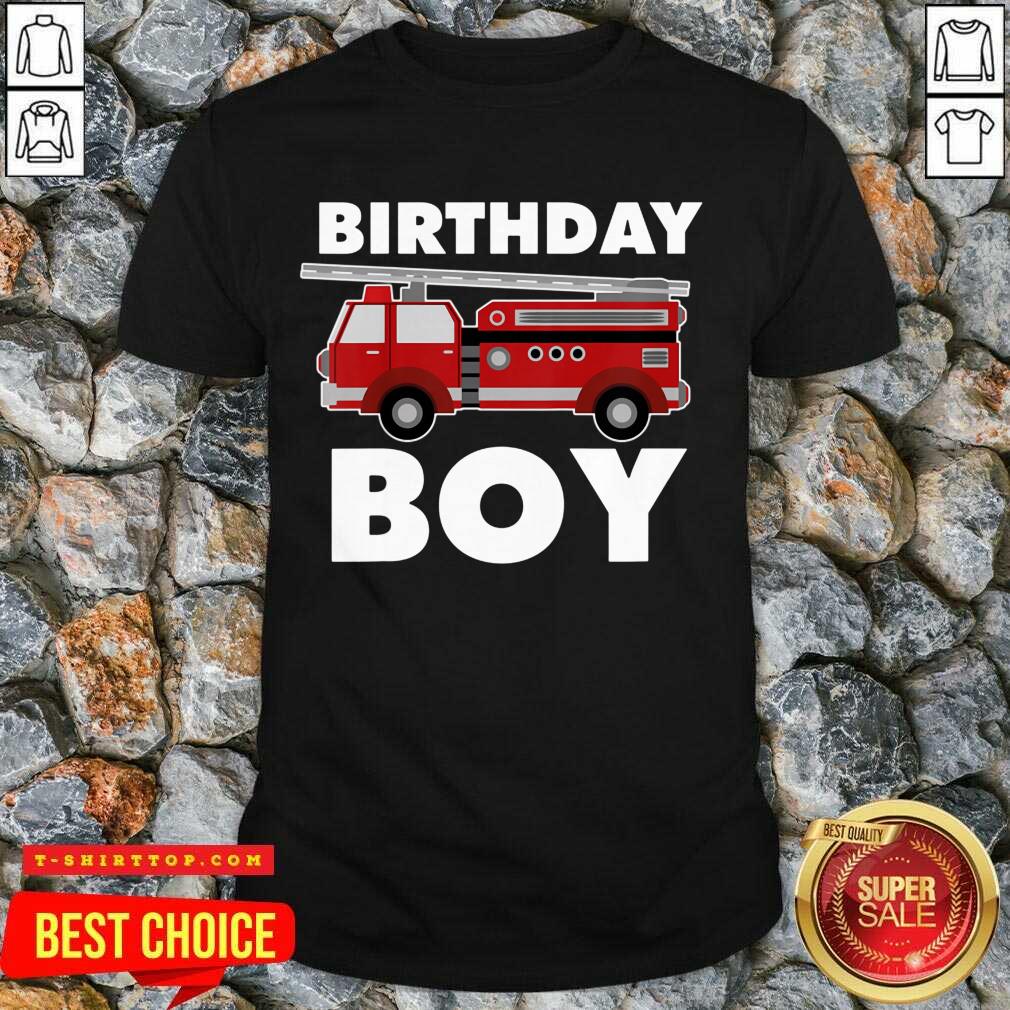Birthday Boy 6 Fire Truck Shirt