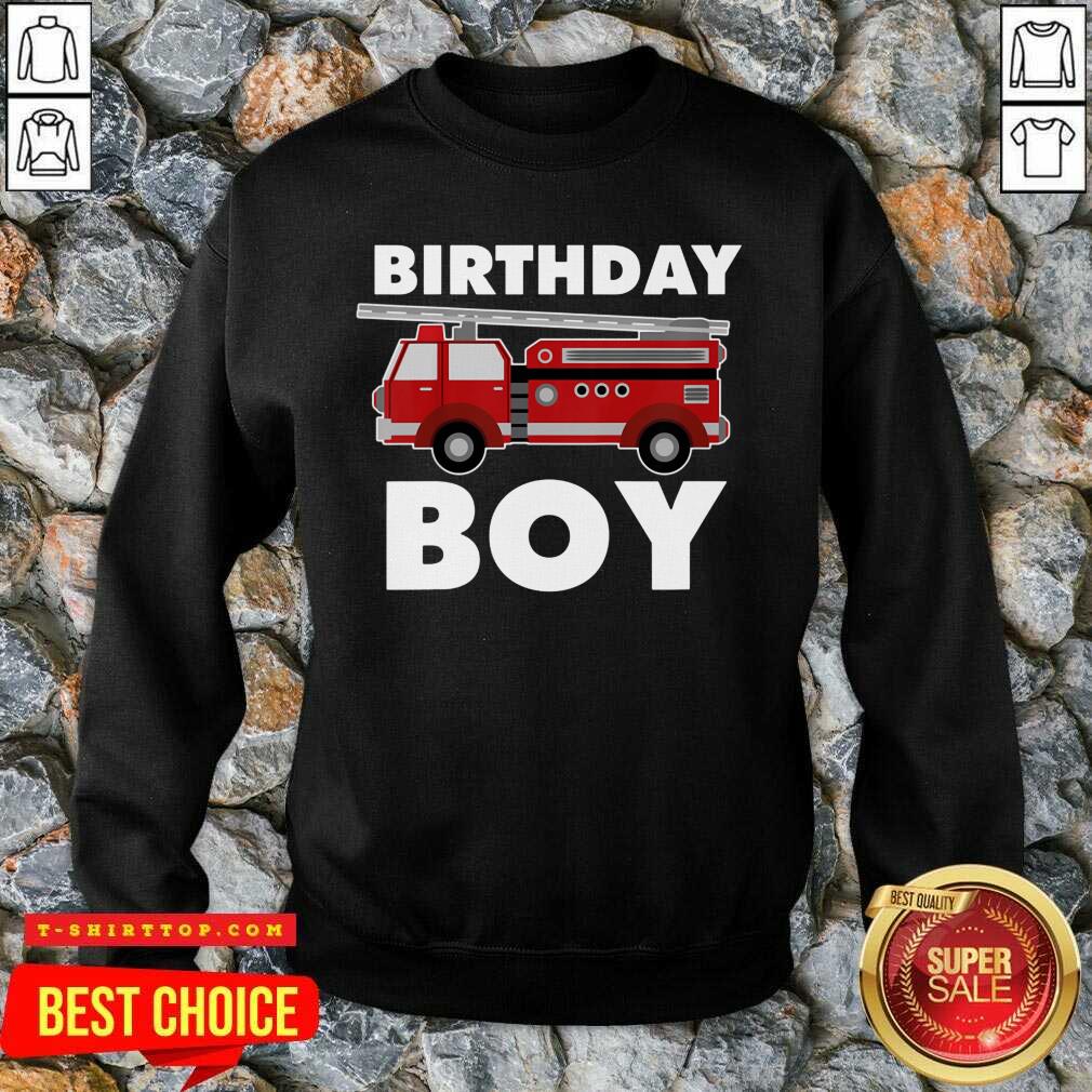 Birthday Boy 6 Fire Truck Shirt