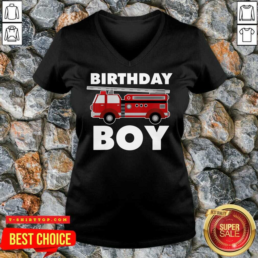 Birthday Boy 6 Fire Truck Shirt