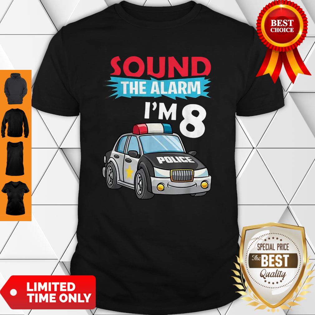 Birthday Boy 8 Years Old Kids Police Car Policeman Cop Shirt
