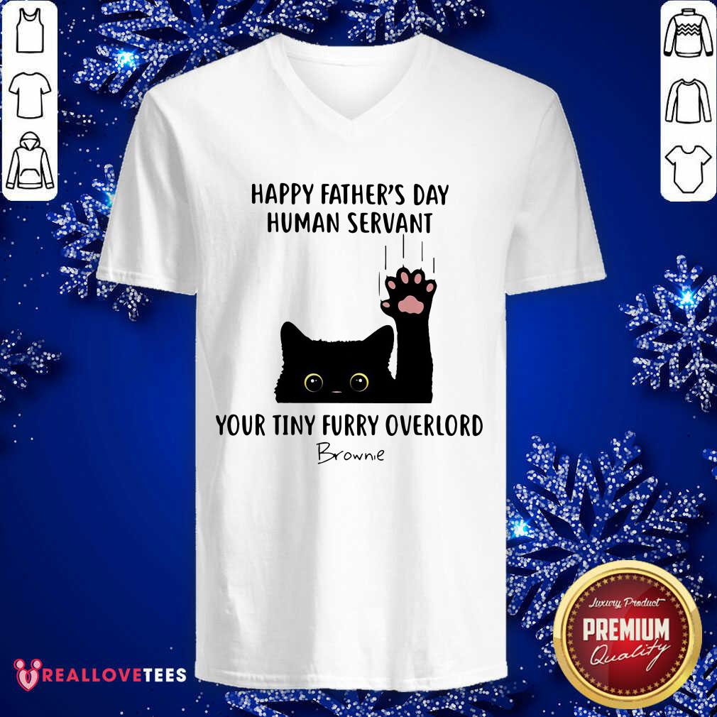 Black Cat Happy Fathers Day Human Servant Shirt