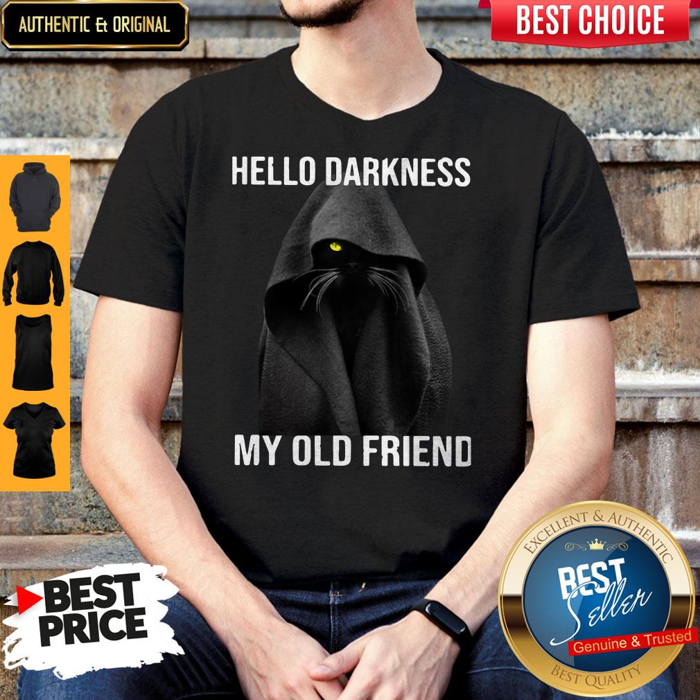 Black Cat Hello Darkness My Old Friend Shirt
