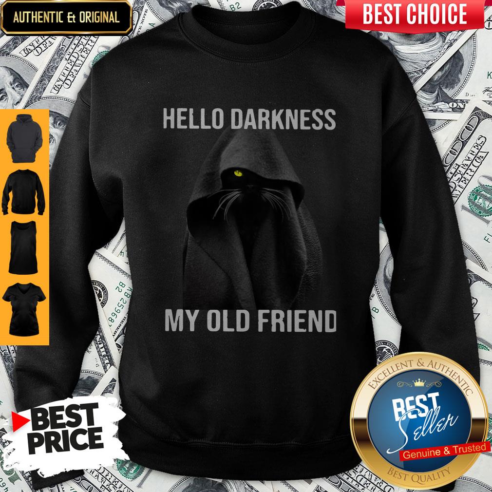 Black Cat Hello Darkness My Old Friend Shirt