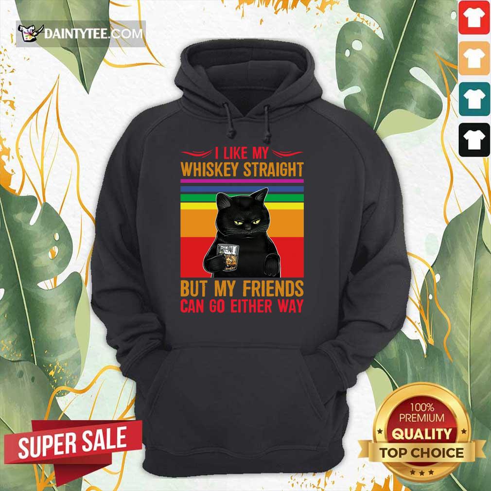 Black Cat I Like My Whiskey Straight Shirt