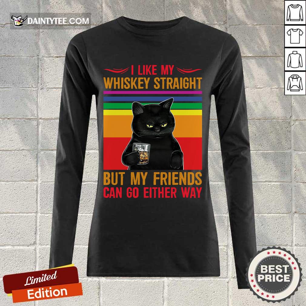 Black Cat I Like My Whiskey Straight Shirt