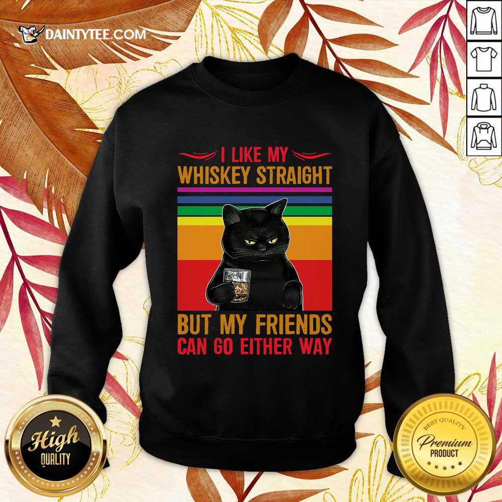 Black Cat I Like My Whiskey Straight Shirt