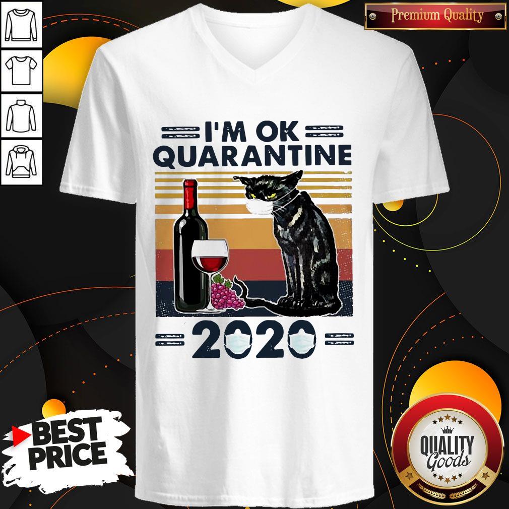 Black Cat I’m Ok Quarantine 2020 Vintage Shirt