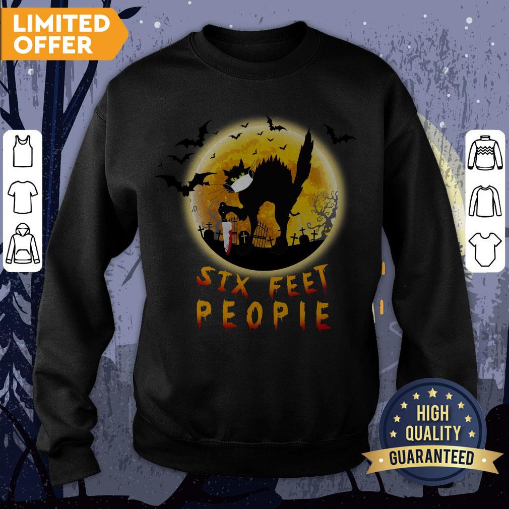 Black Cat Six Feet People Horror Halloween Shirt