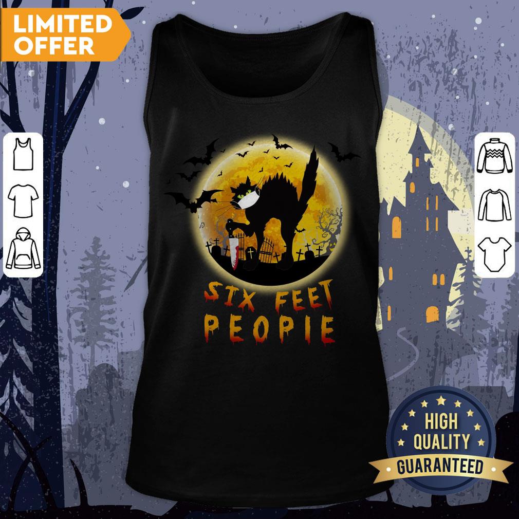 Black Cat Six Feet People Horror Halloween Shirt