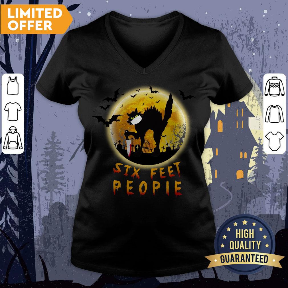 Black Cat Six Feet People Horror Halloween Shirt